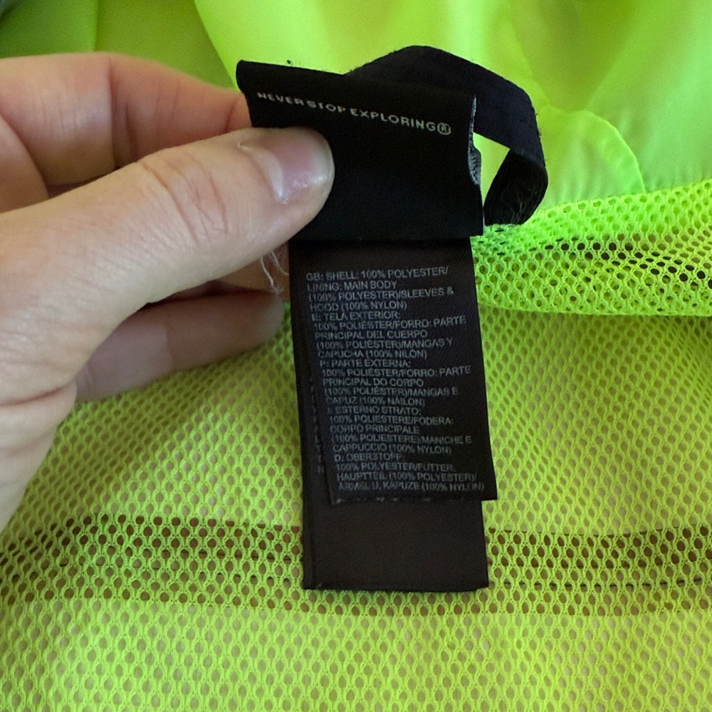 The North Face Kids' HyVent Black and Gray Raincoat with Green Lining Medium - Picture 9 of 11